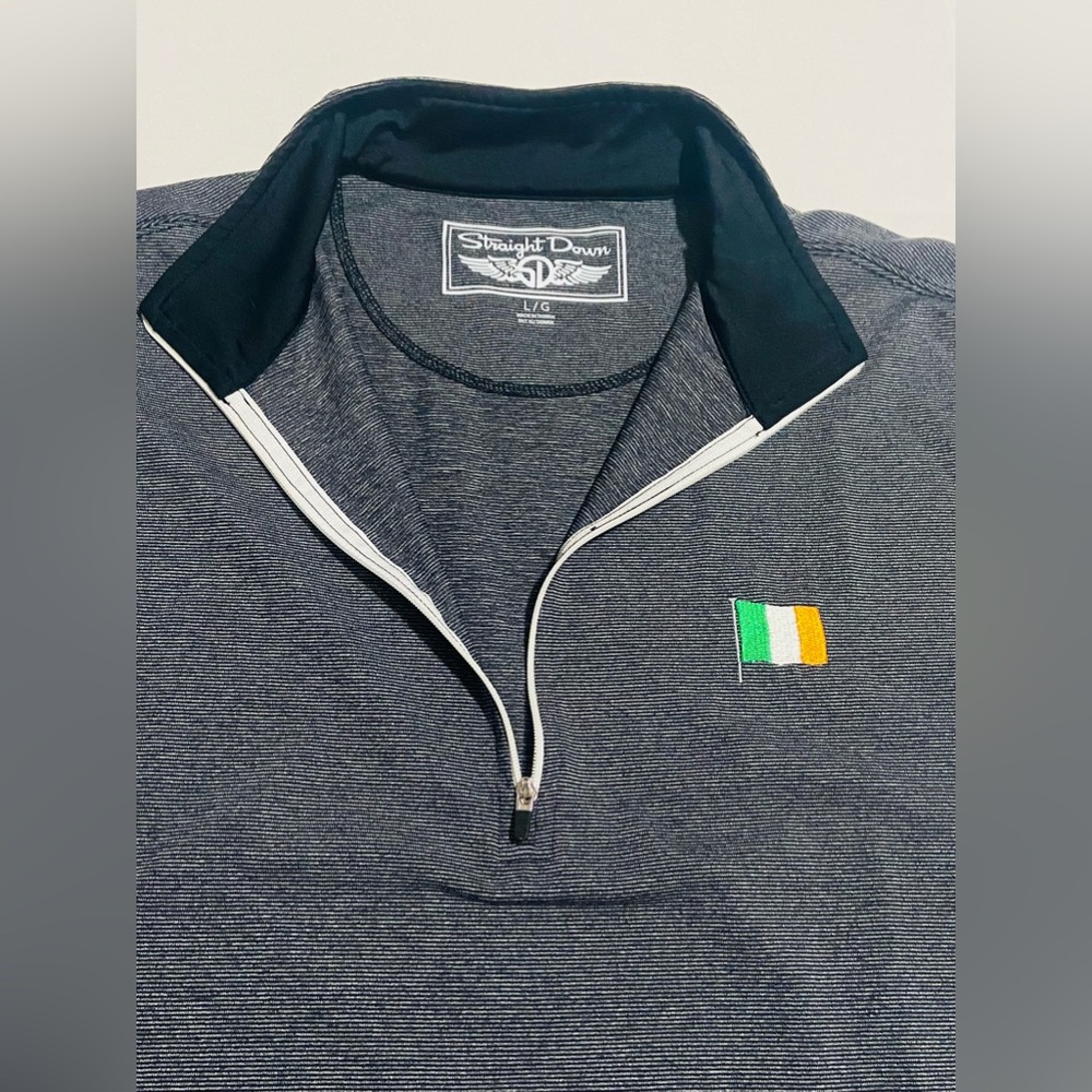 Straight Down Golf Quarter Zip Pullover-Large-Bla… - image 2